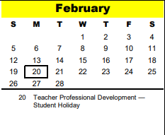 District School Academic Calendar for Buffalo Creek Elementary for February 2023