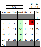District School Academic Calendar for Enos Elem School for April 2023