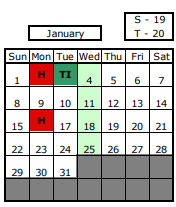 District School Academic Calendar for Washington Middle School for January 2023