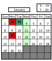 District School Academic Calendar for Lindsay School for January 2023