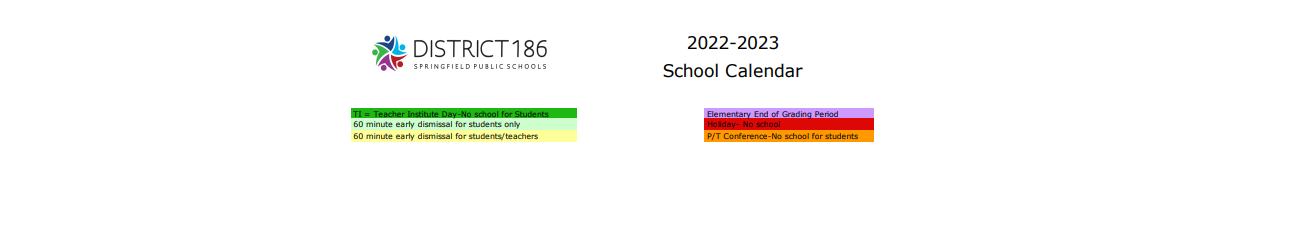 District School Academic Calendar Key for Early Learning Center