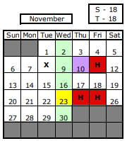 District School Academic Calendar for Matheny-withrow Elem Sch for November 2022