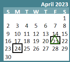District School Academic Calendar for Pleasant View ELEM. for April 2023