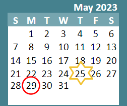 District School Academic Calendar for Pipkin Middle for May 2023