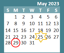 District School Academic Calendar for Weaver ELEM. for May 2023