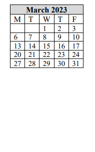 District School Academic Calendar for Hiram L Dorman for March 2023