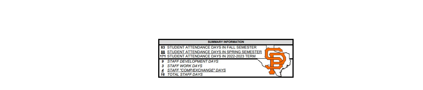 District School Academic Calendar Key for Springtown Intermediate School
