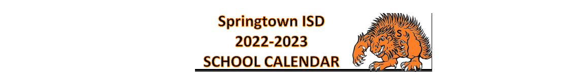 District School Academic Calendar for Springtown Watson El