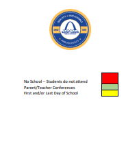 District School Academic Calendar Legend for Monroe ELEM.