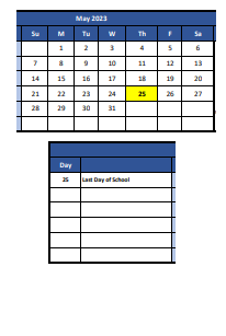 District School Academic Calendar for Jefferson ELEM. for May 2023