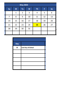 District School Academic Calendar for Lyon Academy - Basic INSTR. for May 2023