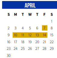 District School Academic Calendar for Northshore High School for April 2023