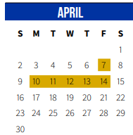 District School Academic Calendar for Carolyn Park Middle School for April 2023