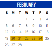 District School Academic Calendar for Operation Jumpstart Alternative School for February 2023
