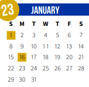 District School Academic Calendar for Mandeville Junior High School for January 2023
