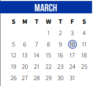 District School Academic Calendar for Operation Jumpstart Alternative School for March 2023