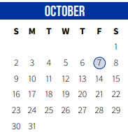 District School Academic Calendar for Carolyn Park Middle School for October 2022