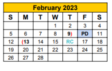 District School Academic Calendar for Stephenville J H for February 2023