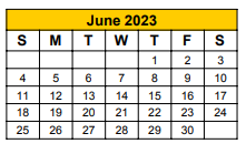 District School Academic Calendar for Stephenville H S for June 2023