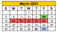 District School Academic Calendar for Chamberlin Elementary for March 2023