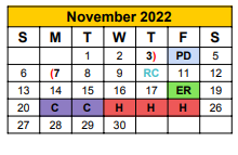 District School Academic Calendar for Chamberlin Elementary for November 2022