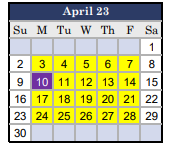 District School Academic Calendar for Huerta (dolores) Elementary for April 2023