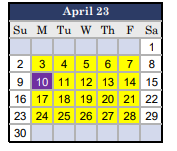 District School Academic Calendar for Hazelton Elementary for April 2023