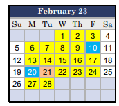 District School Academic Calendar for Hazelton Elementary for February 2023