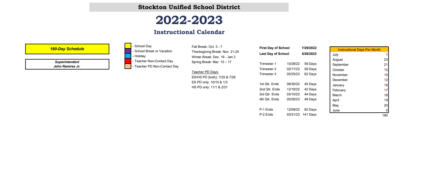 District School Academic Calendar Key for Leadership Public Schools-stockton