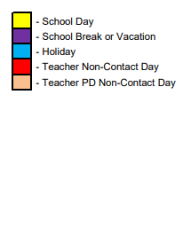 District School Academic Calendar Legend for Hazelton Elementary