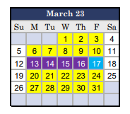 District School Academic Calendar for Garfield Elementary for March 2023