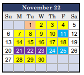 District School Academic Calendar for King Elementary for November 2022