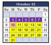 District School Academic Calendar for Hazelton Elementary for October 2022