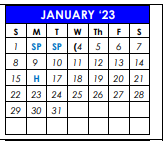 District School Academic Calendar for Travis El for January 2023