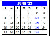 District School Academic Calendar for Early Childhood Lrn Ctr for June 2023