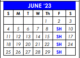 District School Academic Calendar for Bowie Elementary for June 2023