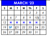 District School Academic Calendar for Travis El for March 2023