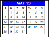 District School Academic Calendar for Lamar El for May 2023