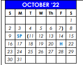 District School Academic Calendar for Early Childhood Lrn Ctr for October 2022