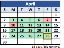 District School Academic Calendar for Union Elementary Year Round School for April 2023