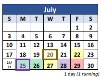 District School Academic Calendar for Union Elementary Year Round School for July 2022