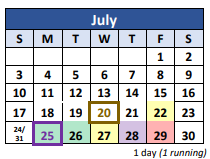 District School Academic Calendar for Harold B Williams Elementary School for July 2022