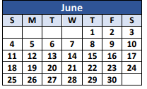 District School Academic Calendar for E B Wilson Night School for June 2023