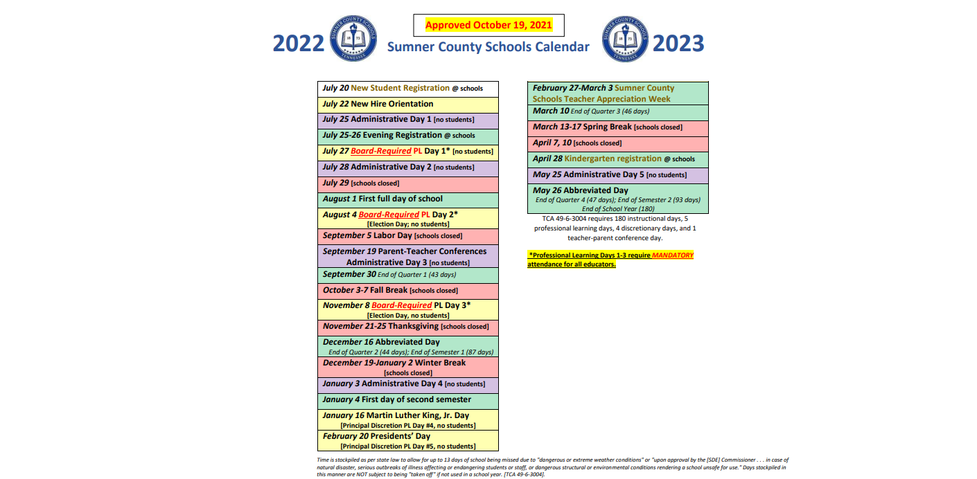 District School Academic Calendar Key for Portland Middle School