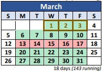District School Academic Calendar for J W Wiseman Elementary School for March 2023
