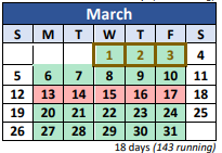 District School Academic Calendar for V G Hawkins Middle School for March 2023