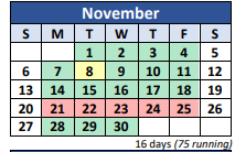 District School Academic Calendar for Union Elementary Year Round School for November 2022
