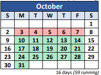 District School Academic Calendar for Union Elementary Year Round School for October 2022