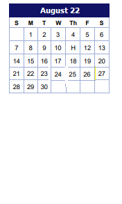 District School Academic Calendar for Truman for August 2022