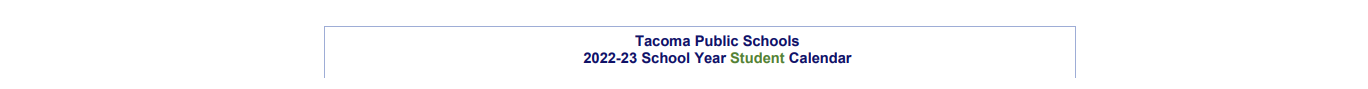 District School Academic Calendar for Comm Based Trans Program